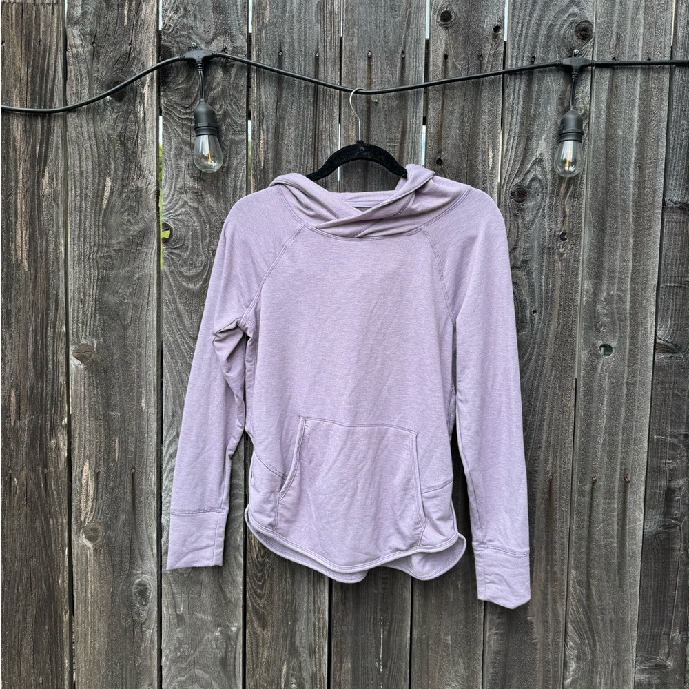 Yogalicious Light Lavender Purple Lightweight Pullover Athletic Hoodie Small